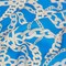1 Yard Light Blue Oatmeal Chains Digitally Printed Silk Charmeuse, 55 Inches Width